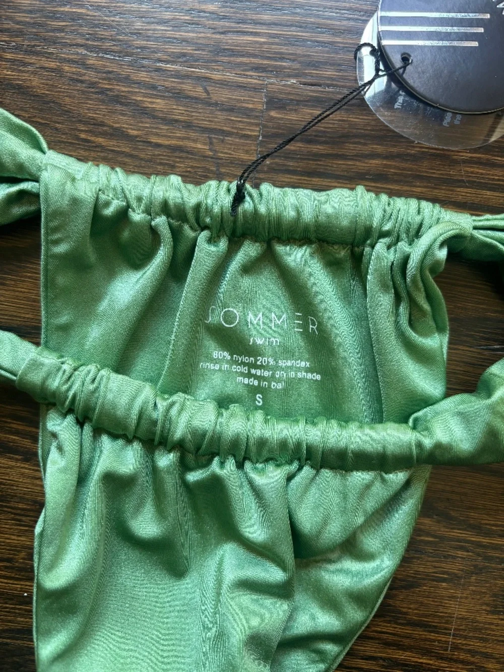 Sommer Swim Green Bikini Set | Ruched Underwire Top & Bottom | Size S | NWT - Picture 4 of 7